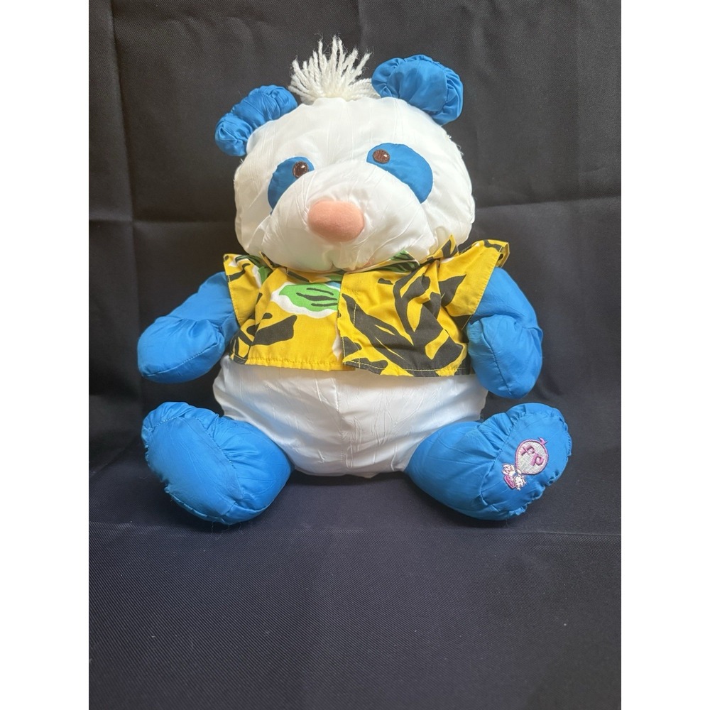Fisher Price 1987 Puffalump Wild Panda Bear W/Outfit Plush Stuffed Animal